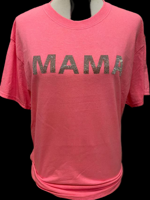 Blingy (2 inch) MAMA on Safety Pink Crew