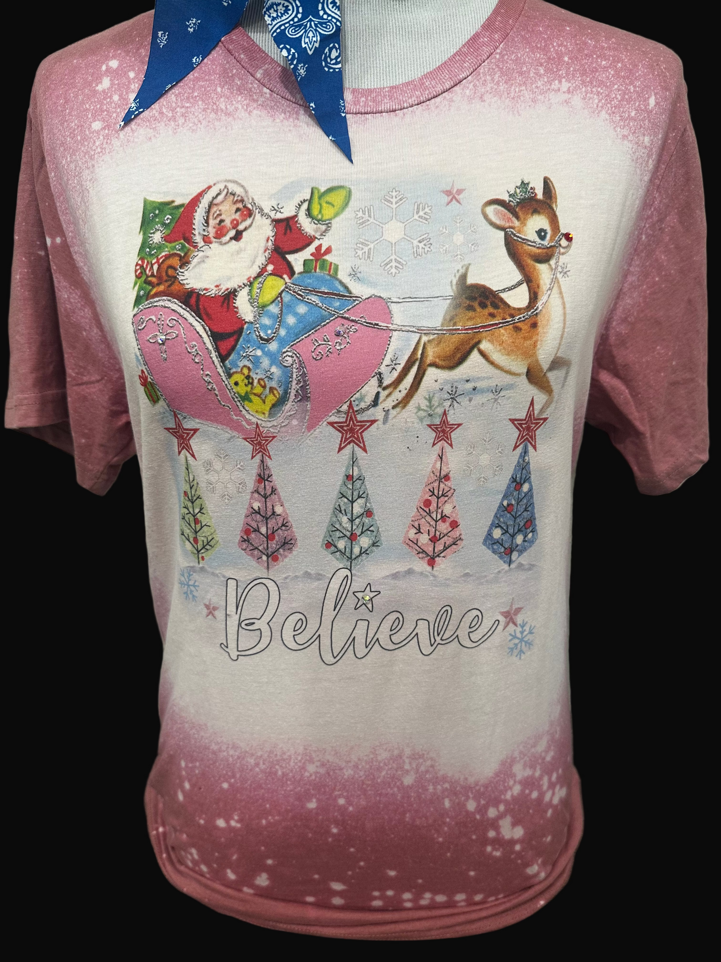 Believe on Pink Sports Bleached Pink Crew