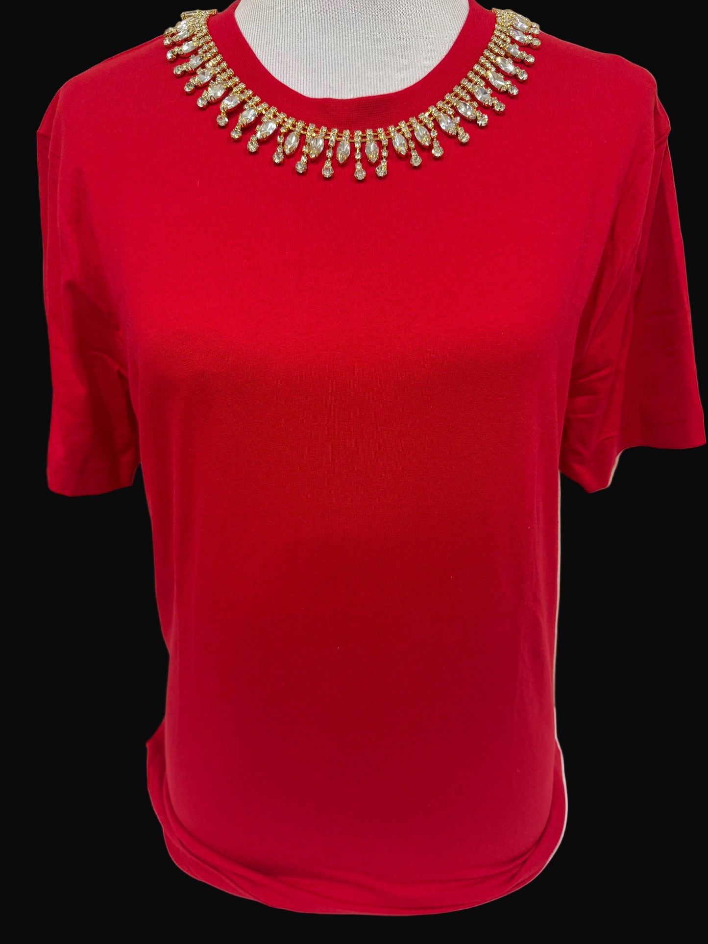 Blingy Collar on Red Crew