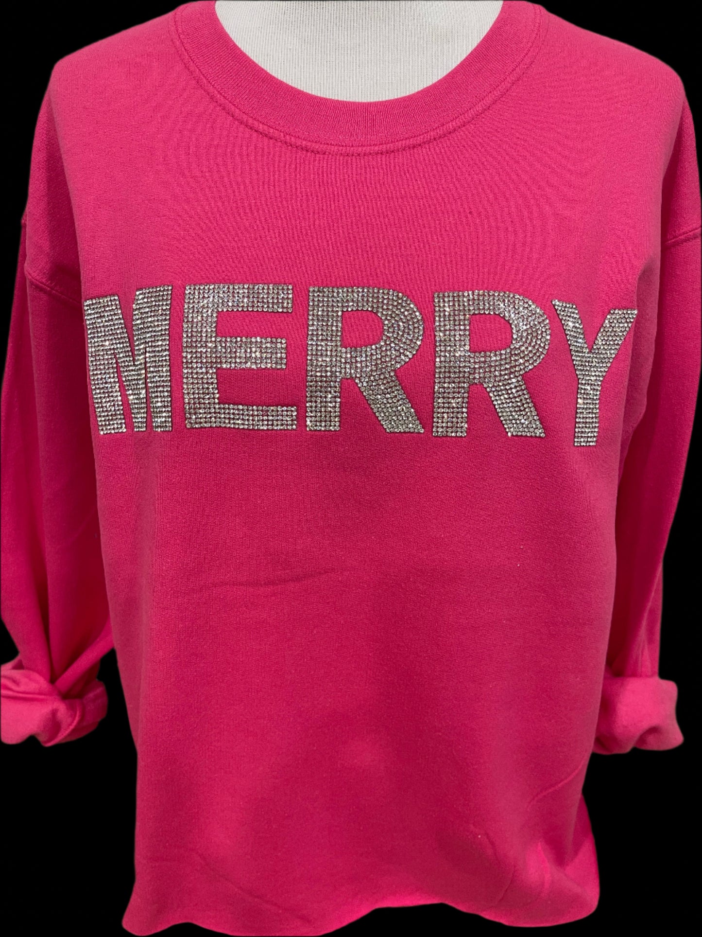 Blingy MERRY on Crew OR Sweatshirt