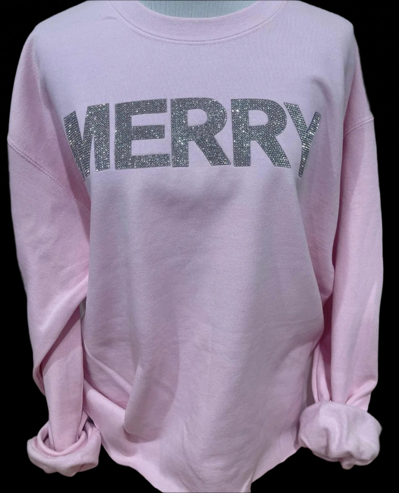 Blingy MERRY on Crew OR Sweatshirt