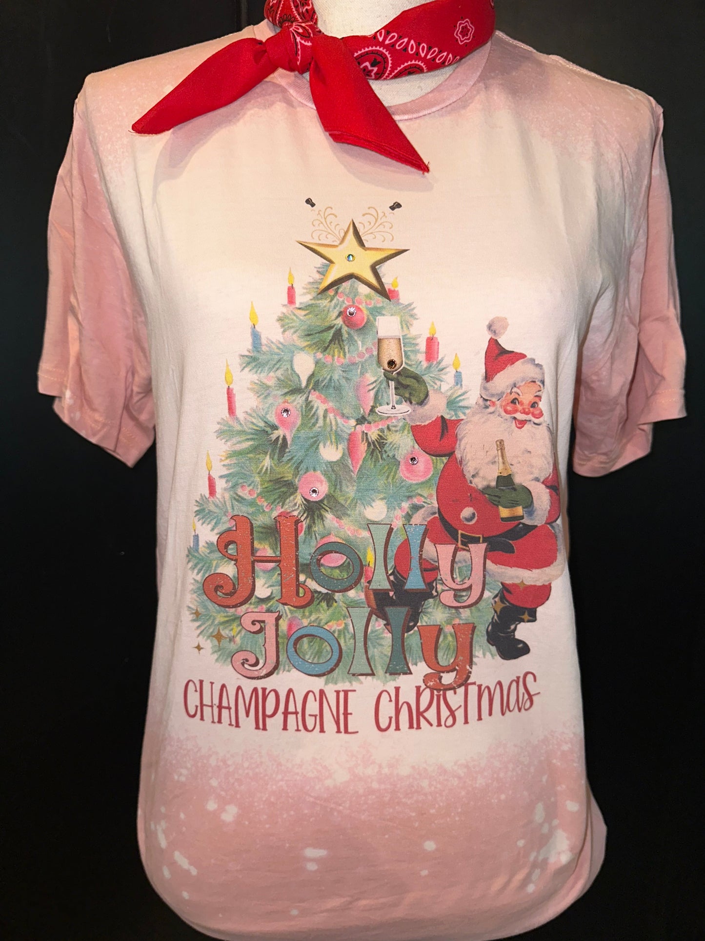 Champagne Christmas on (White OR SB Powder Pink) Crew