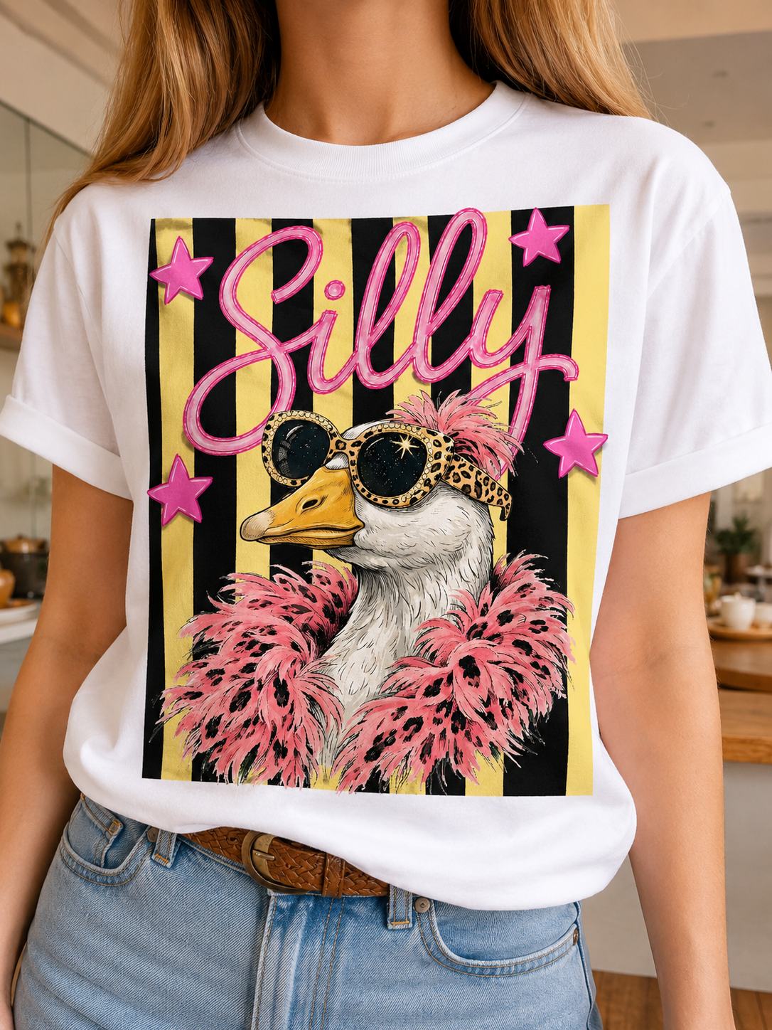 Silly Goose on White Crew