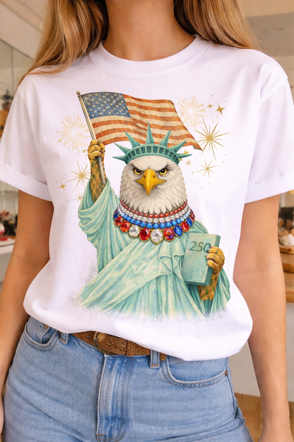 Freedom Eagle on White Crew