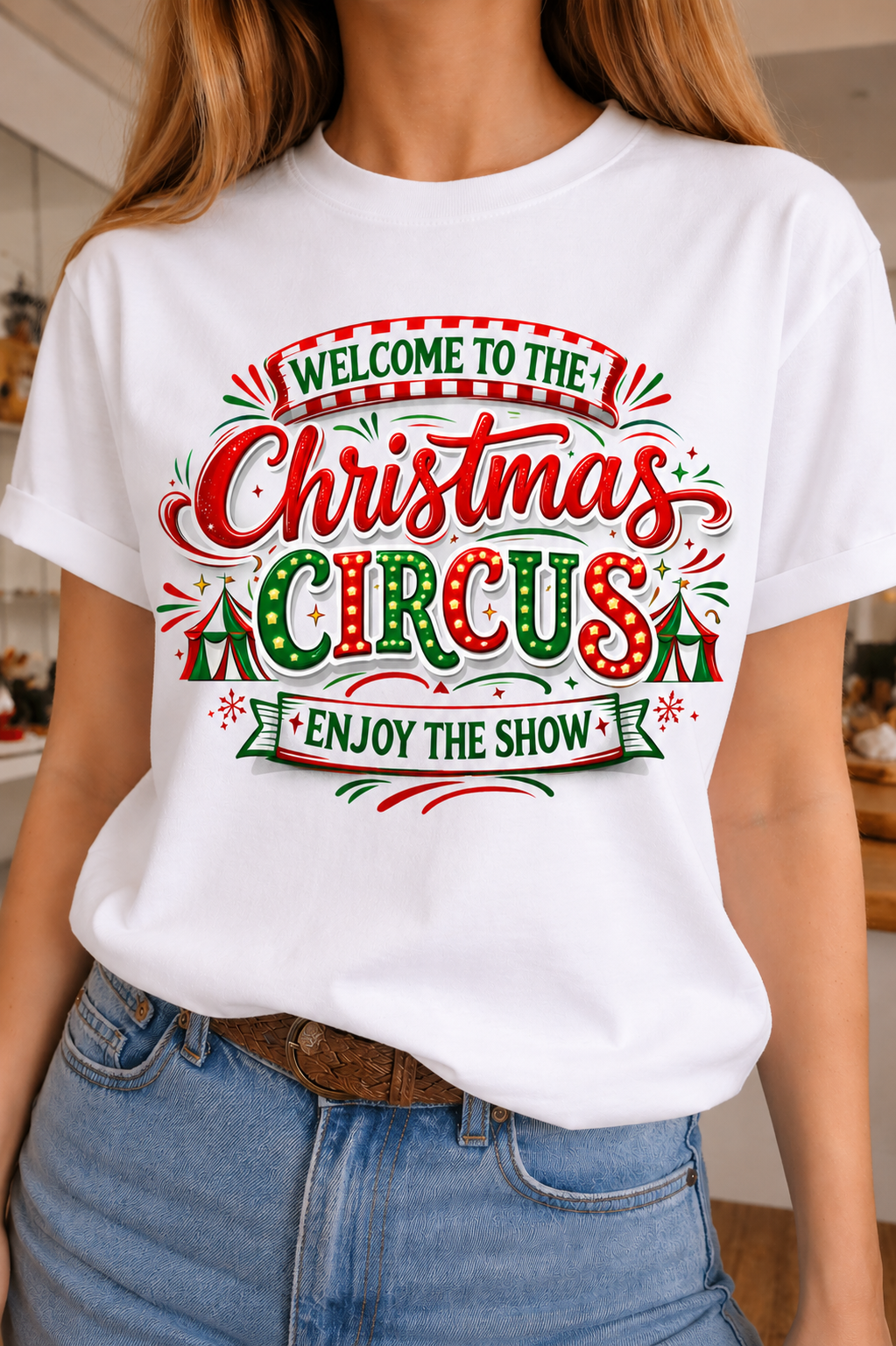 Christmas Circus on White Crew