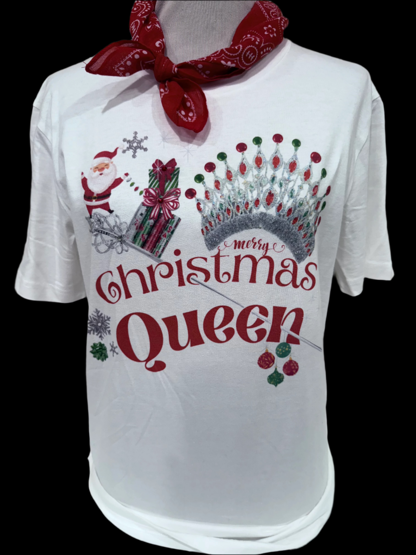 Christmas Queen on White Crew