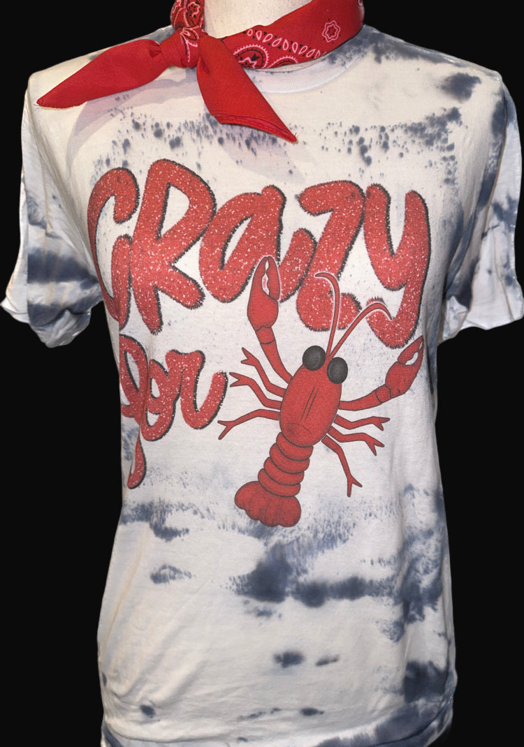 Crazy For Crawfish Tie-dyed Crew