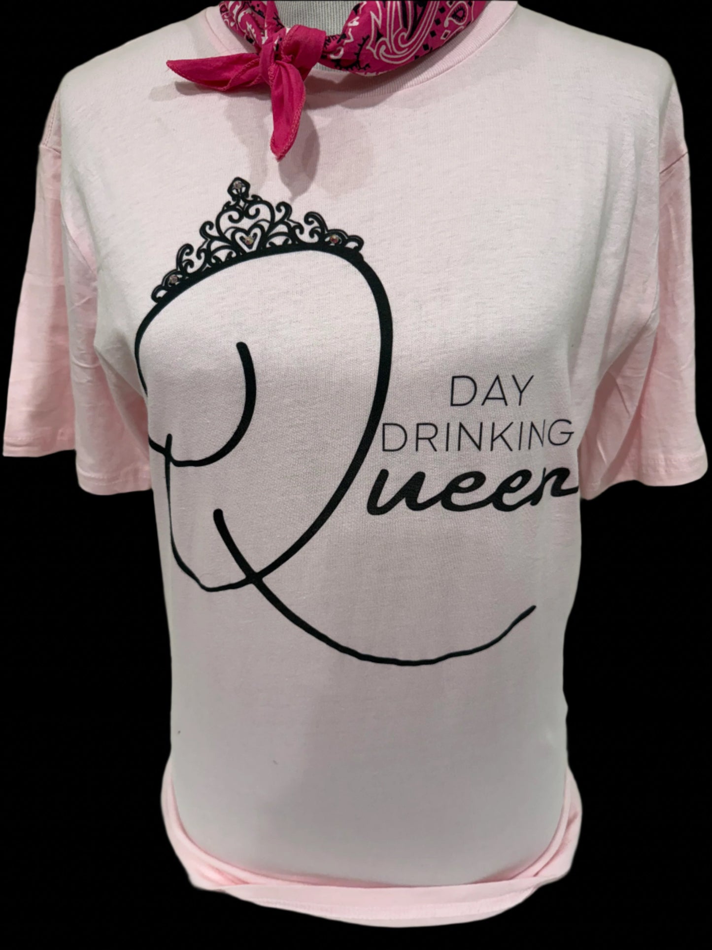 Day Drinking Queen on Light Pink Crew