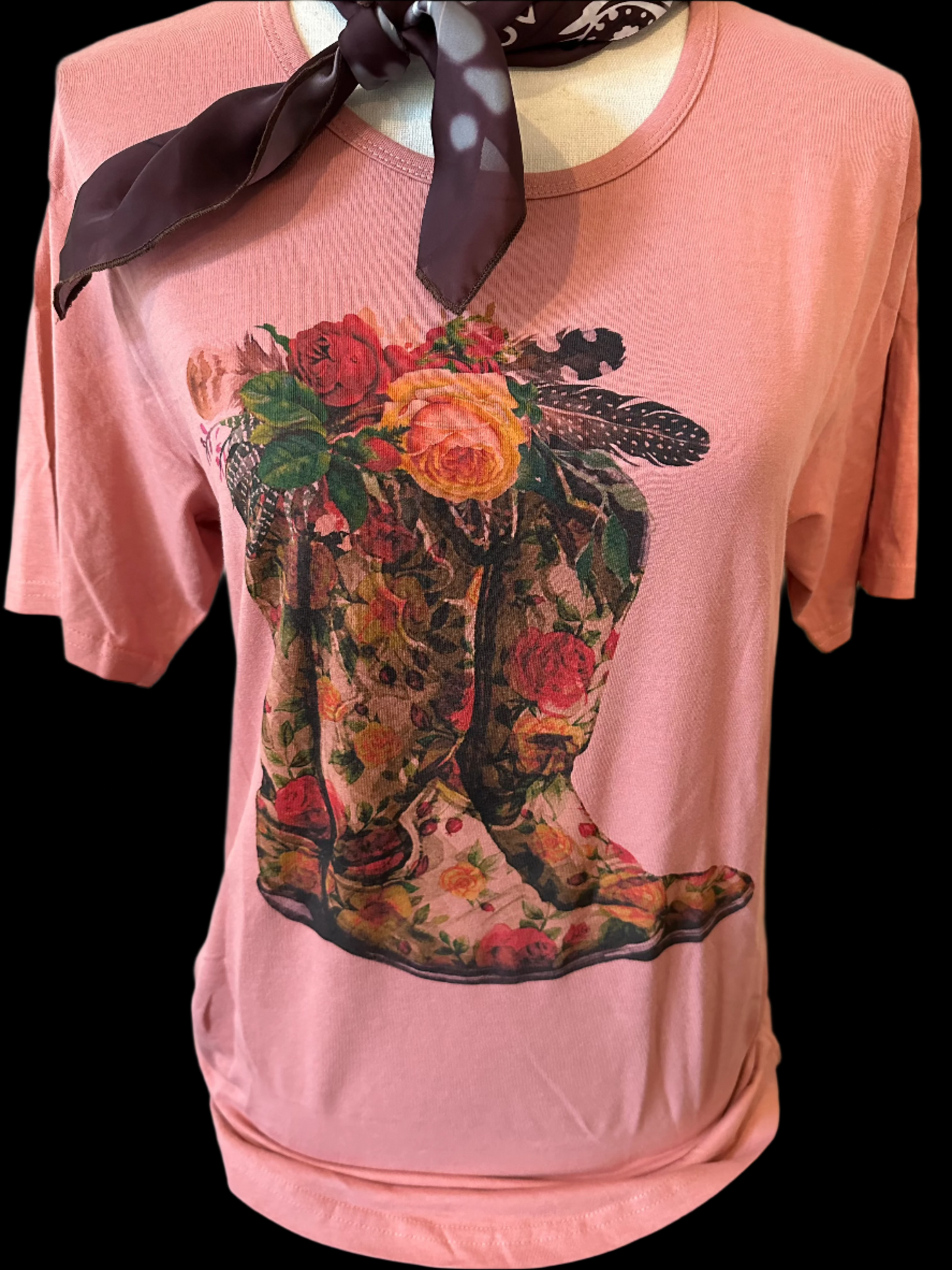 Flower Boots on (Natural OR Mauve) Crew