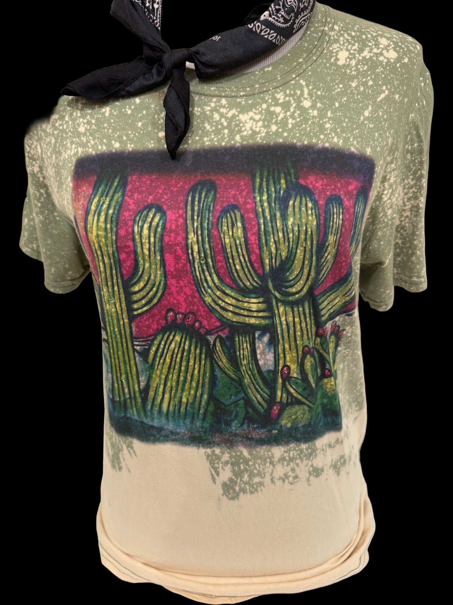 Graffiti Cactus on Bleach Dip Hth Fst Green Crew