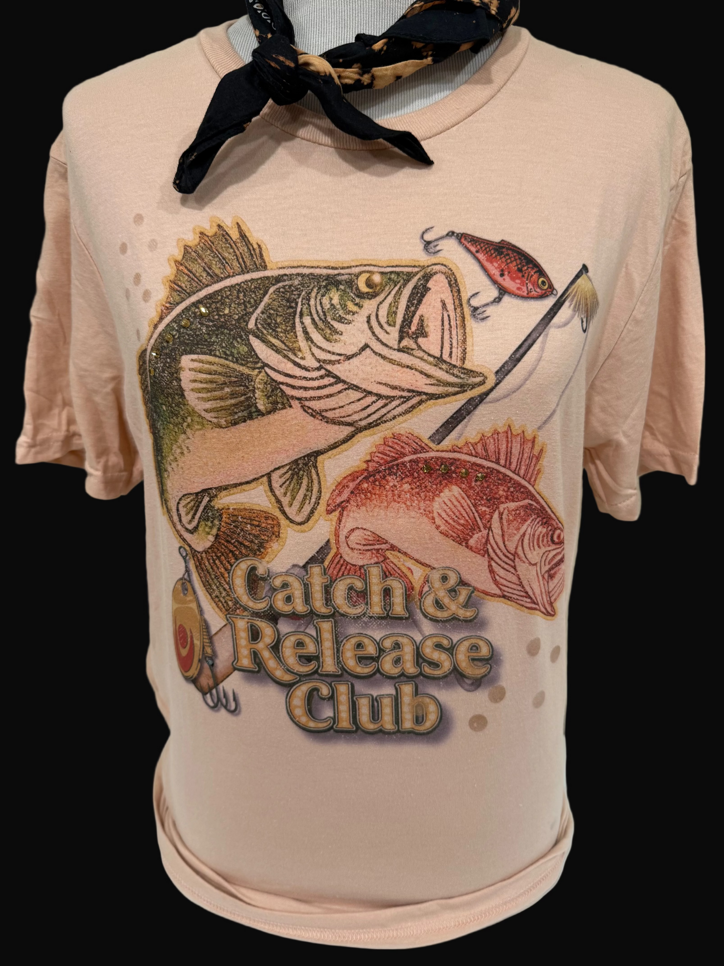 Catch & Release Club on Peach & White Crew