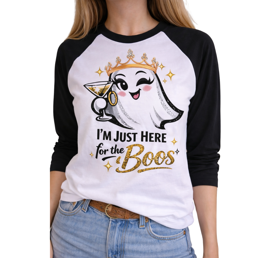 Here for the Boo's on White & Black/White Raglan