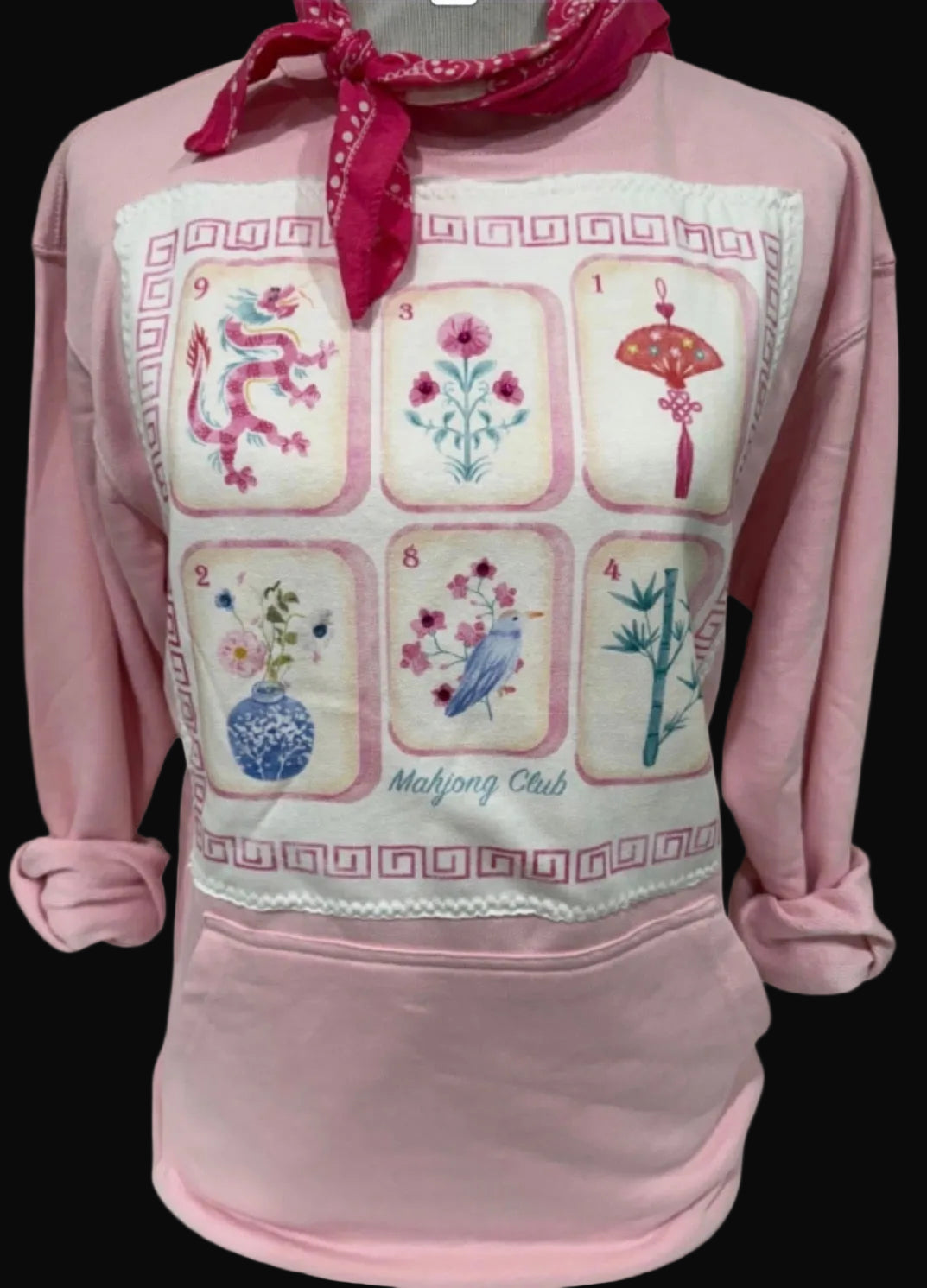 Mahjong Club on Crew or Patched Sweatshirt