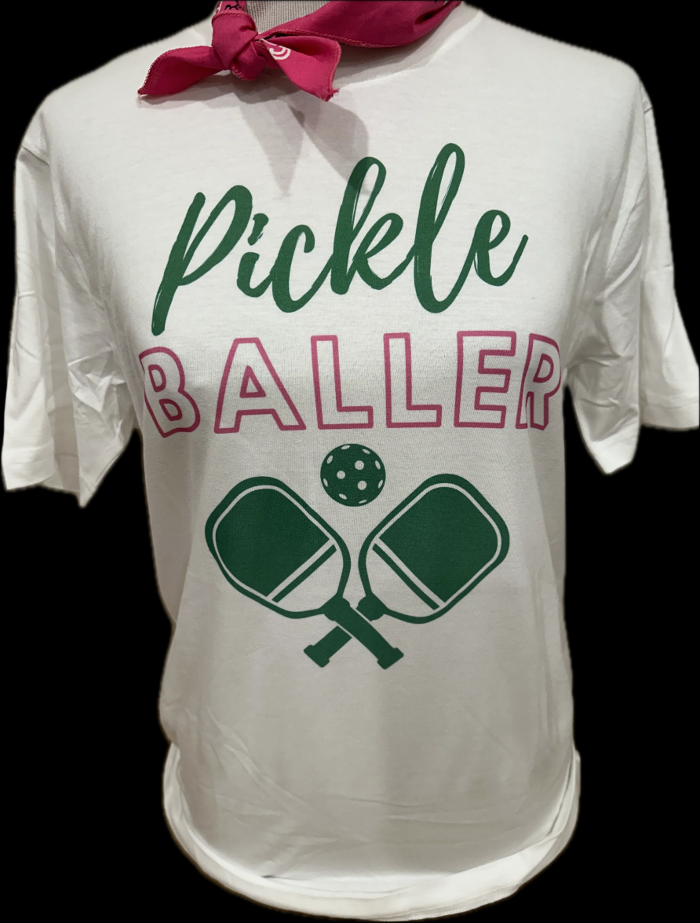 Pickle Baller on Patch Azalea Long Sleeve OR White Crew