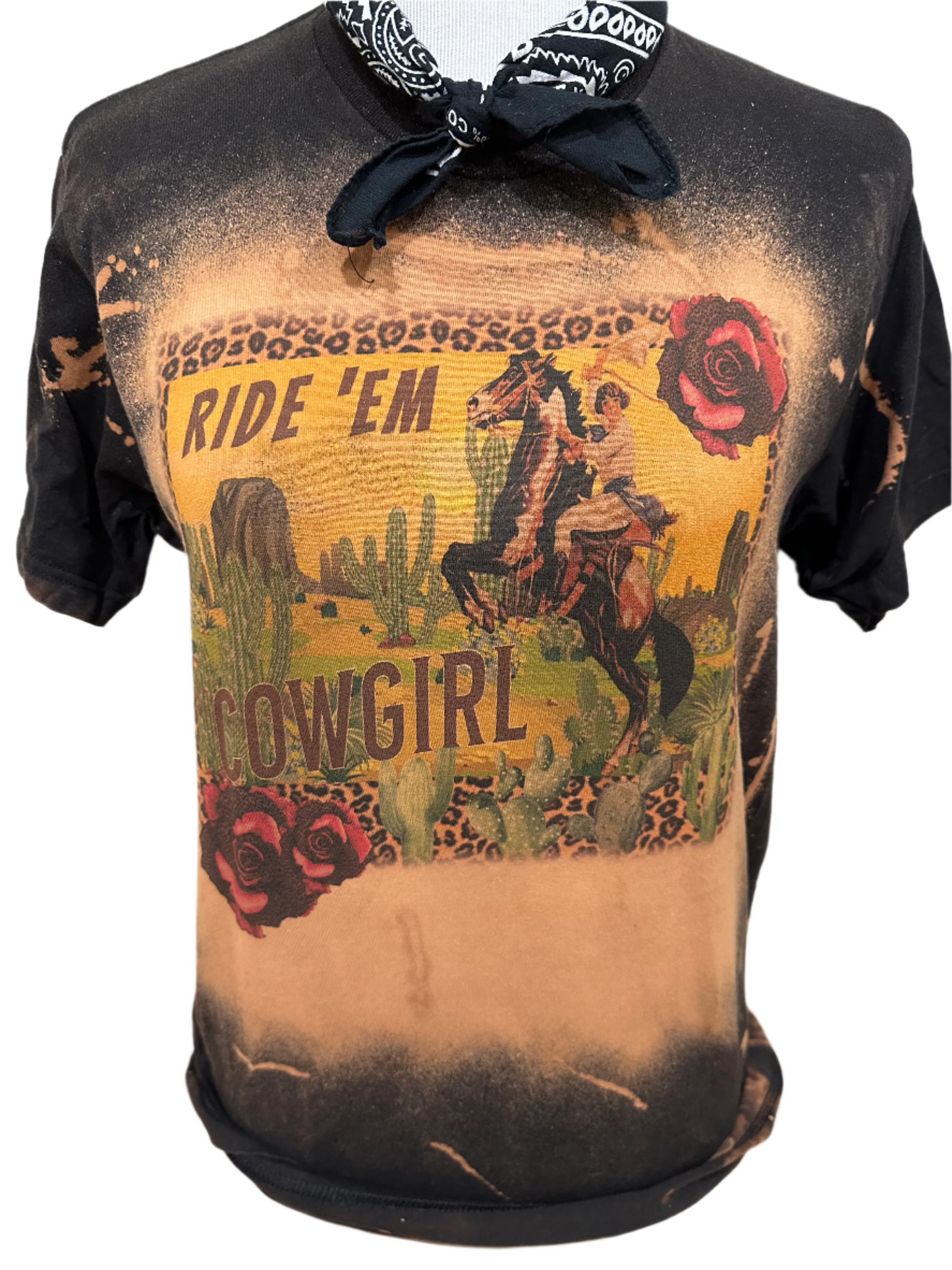 Ride 'Em Cowgirl Leopard Border on (Natural, Silver, Patch Ginger OR SB Black) Crew