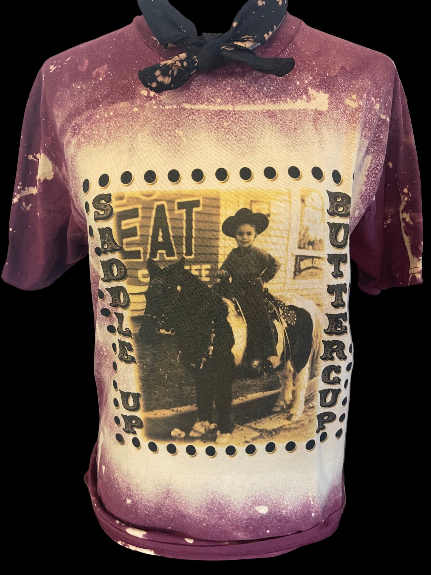 OG Saddle Up Buttercup on (Hth Grey OR SB Maroon) Crew OR Natural Sweatshirt