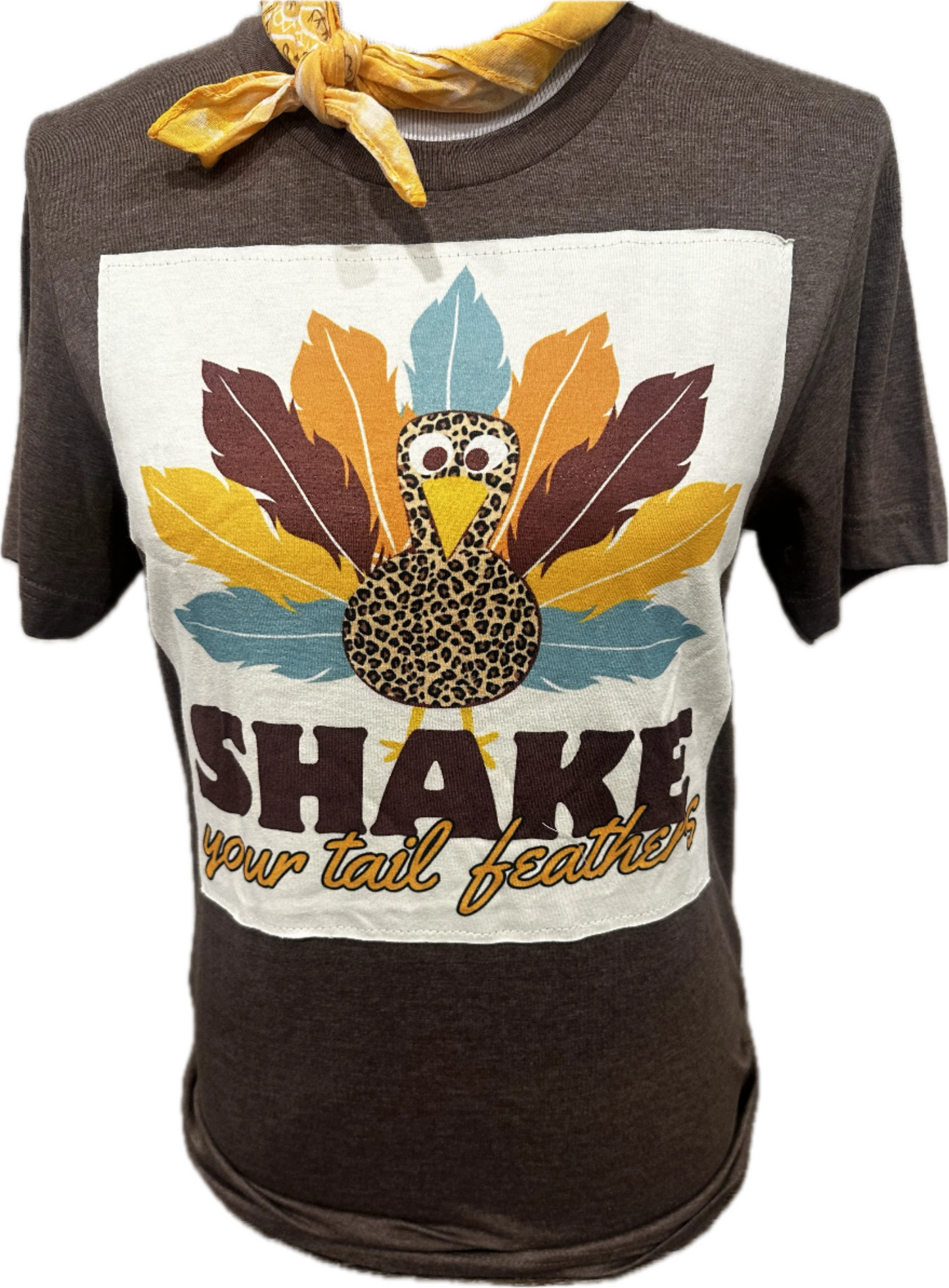 Shake Your Tail Feather Patch on Brown Crew