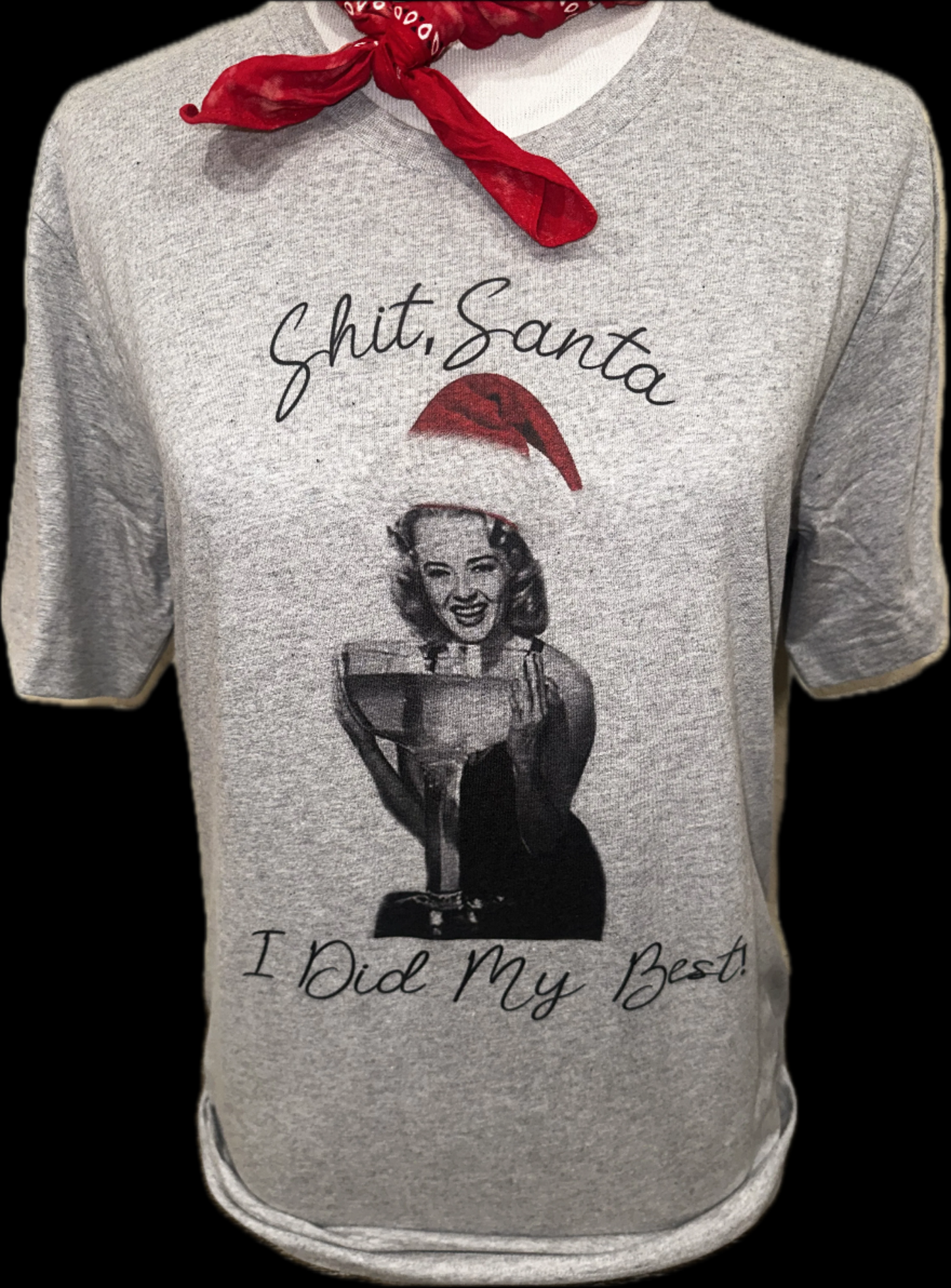 Shit Santa on (White OR Hth Grey)Crew OR (White/Charcoal) Raglan