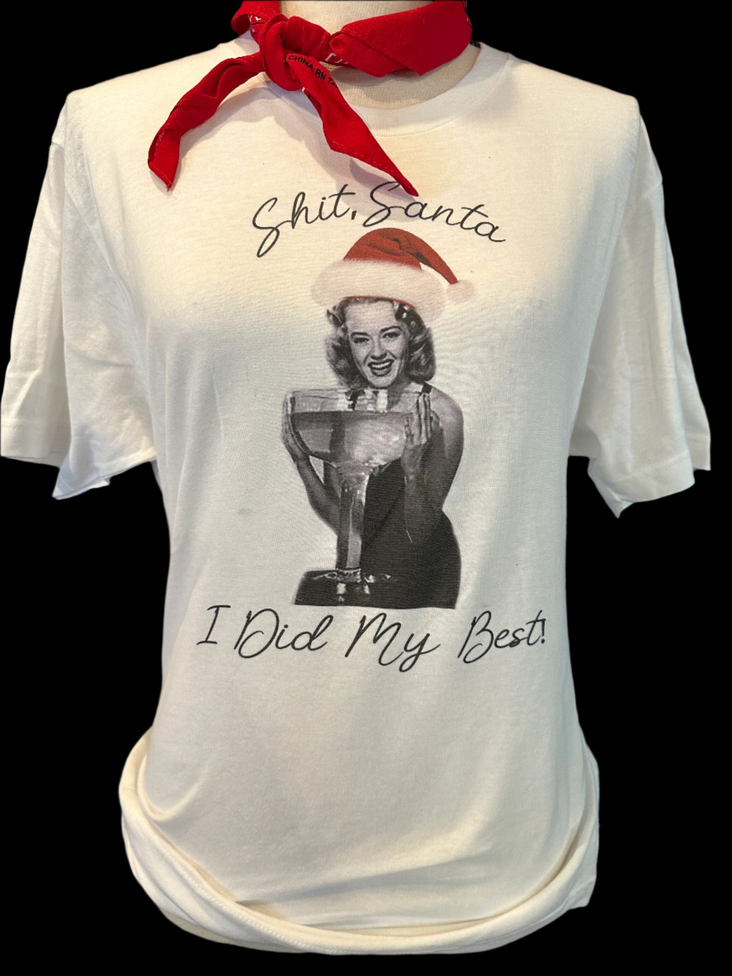 Shit Santa on (White OR Hth Grey)Crew OR (White/Charcoal) Raglan