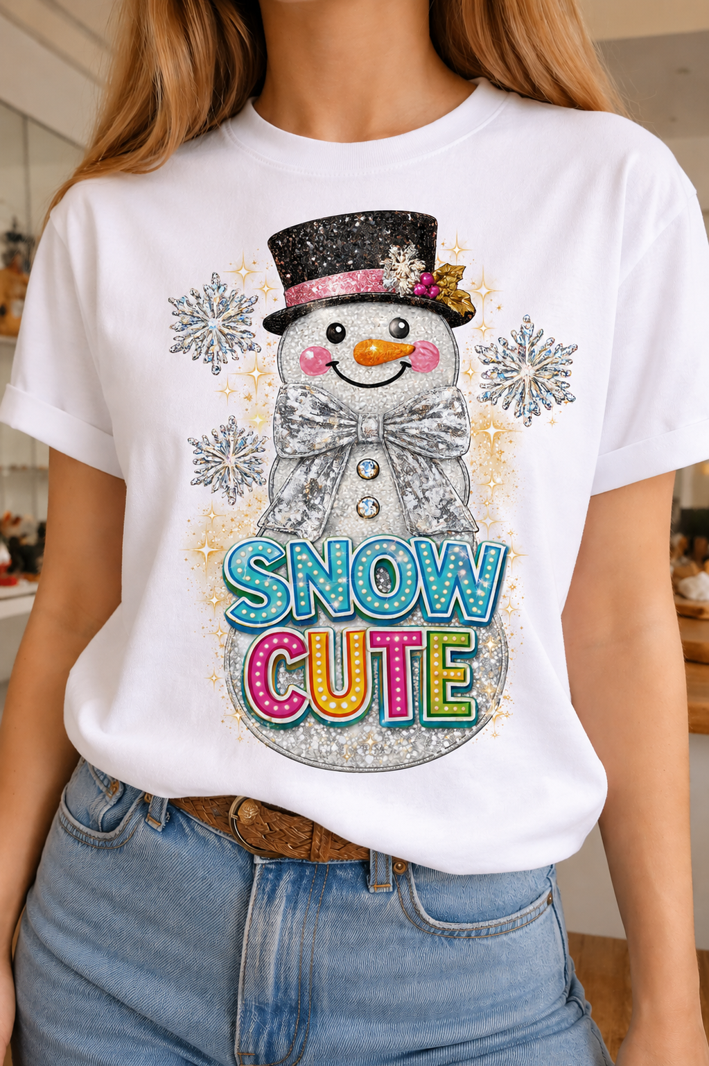 Snow Cutie on White Crew