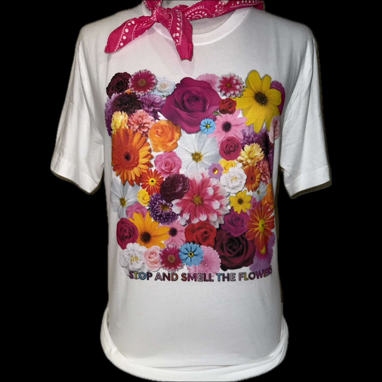 Stop and Smell the Flowers on White Crew