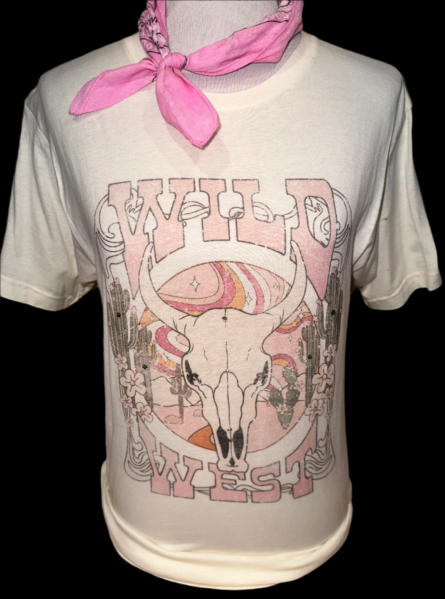 White Wild West Skull on White Crew