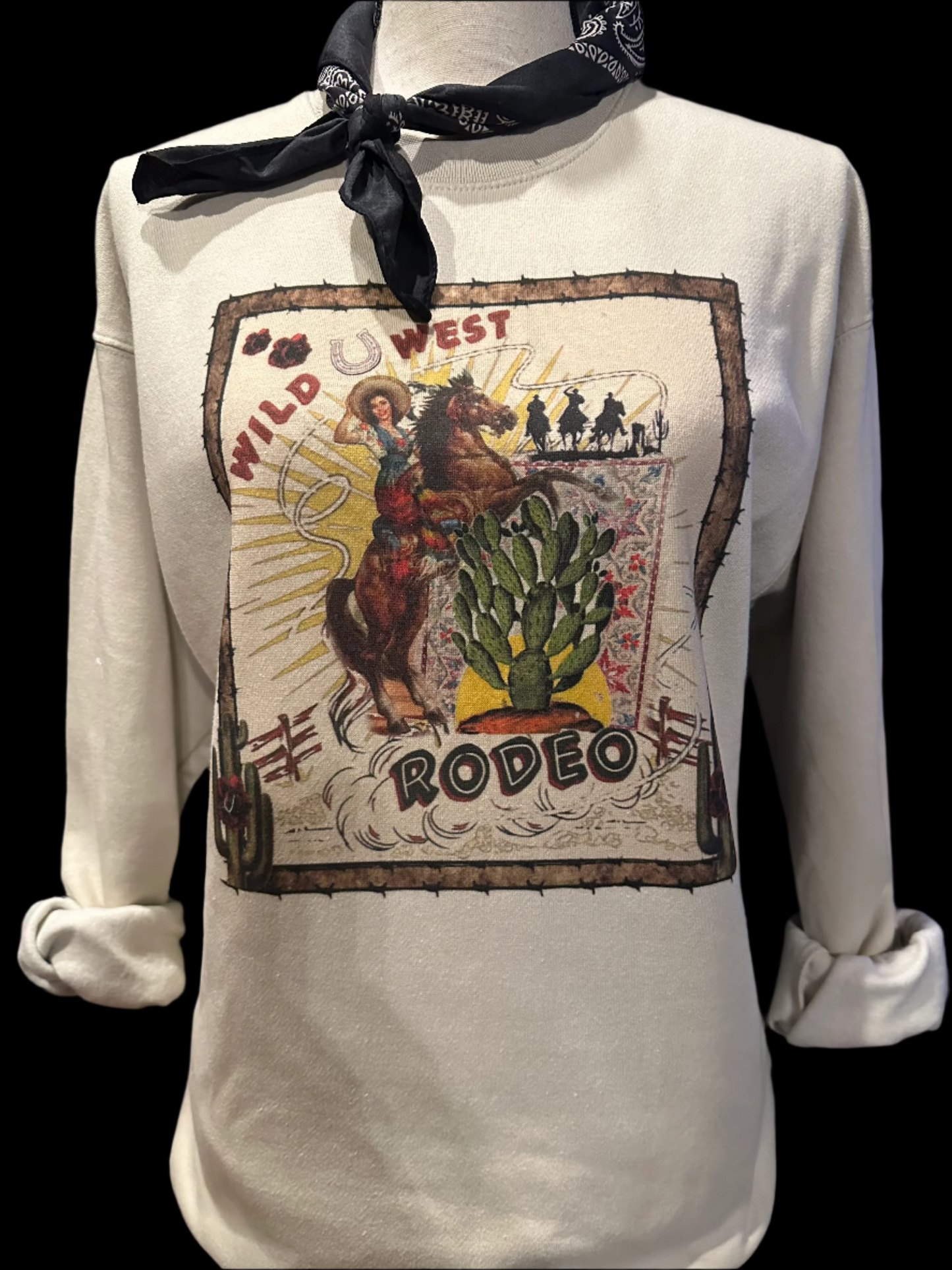 Wild West Rodeo on Ice Blue Crew OR Tan Sweatshirt
