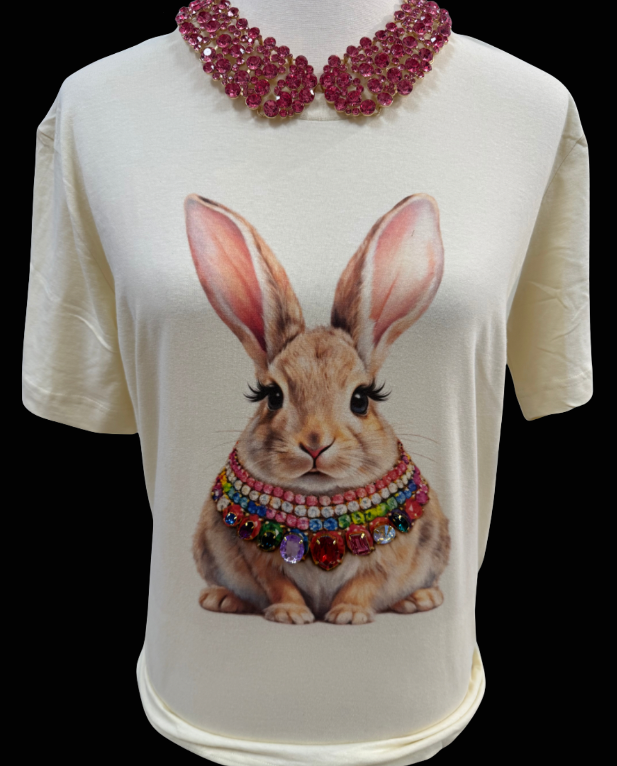 Jeweled Collar Rabbit on Natural Crew