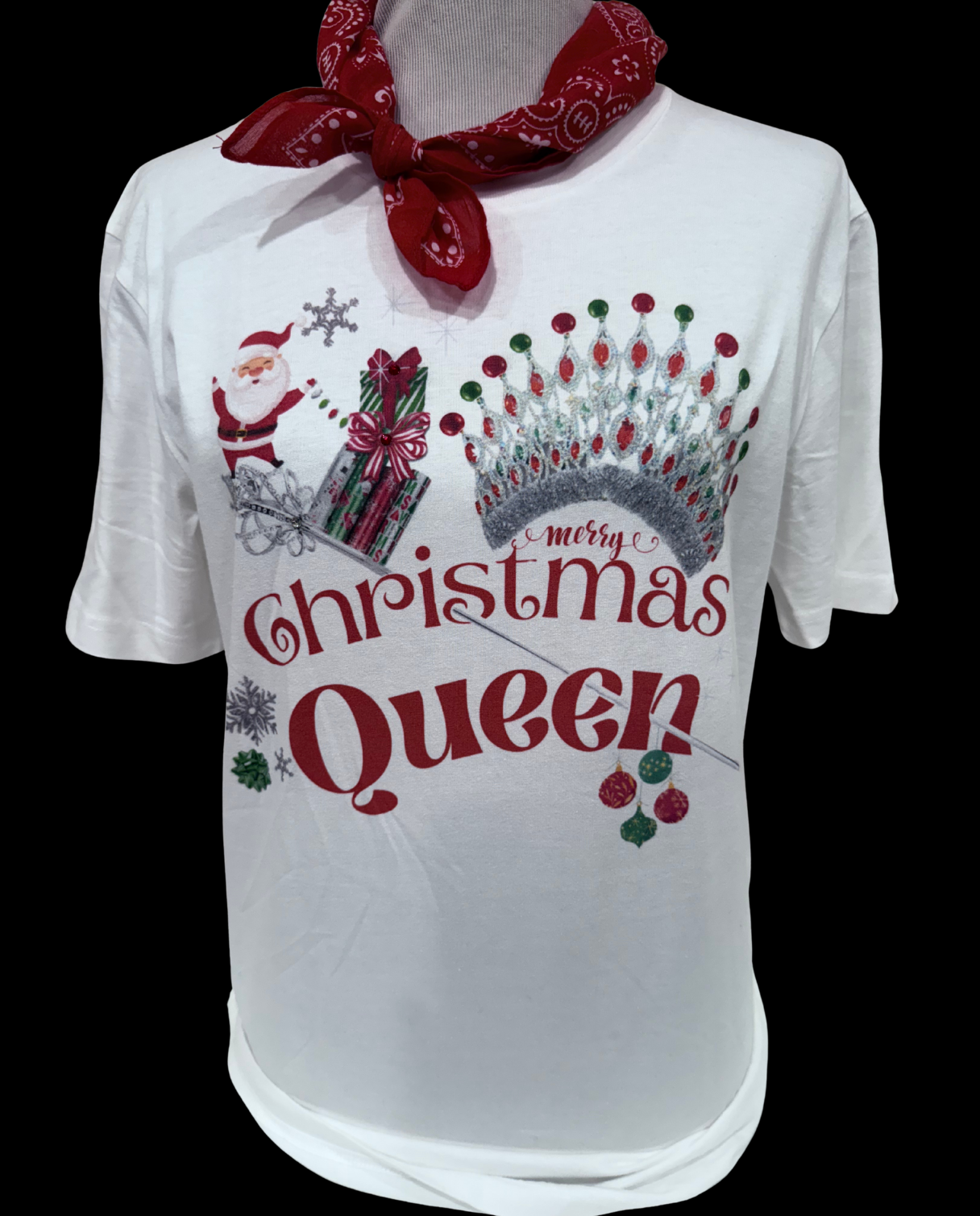 Christmas Queen on White Crew
