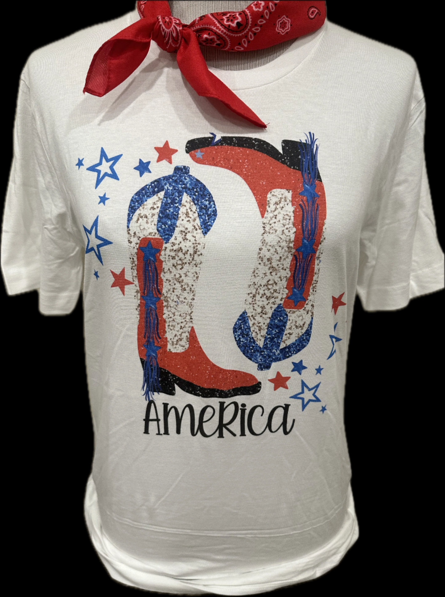 America Ying Yang Boots on White Crew