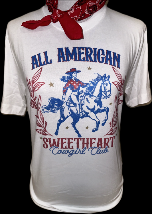 All American Sweetheart on (White or Natural) Crew