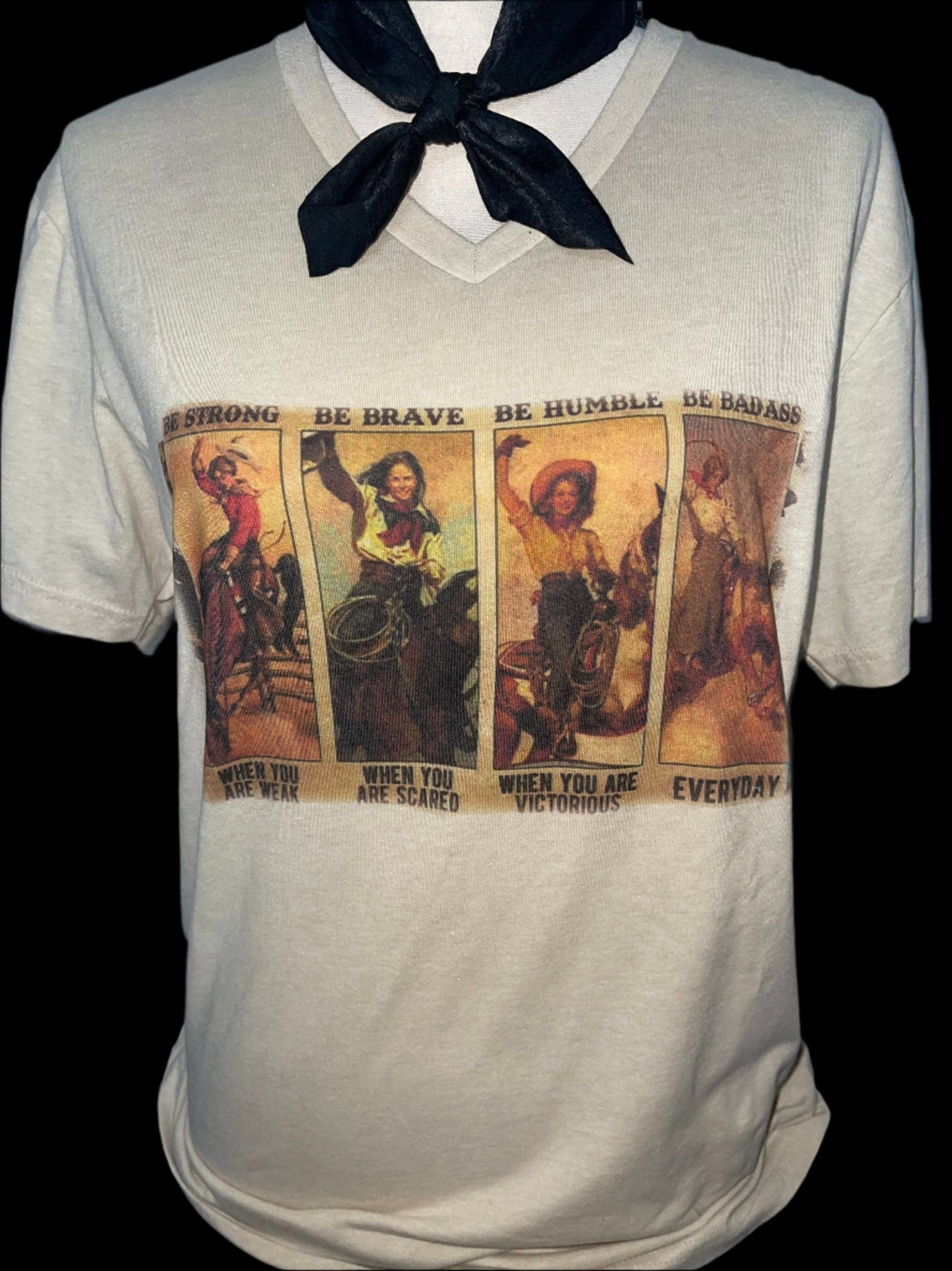Be Badass on (Natural OR Silver Vneck) Crew