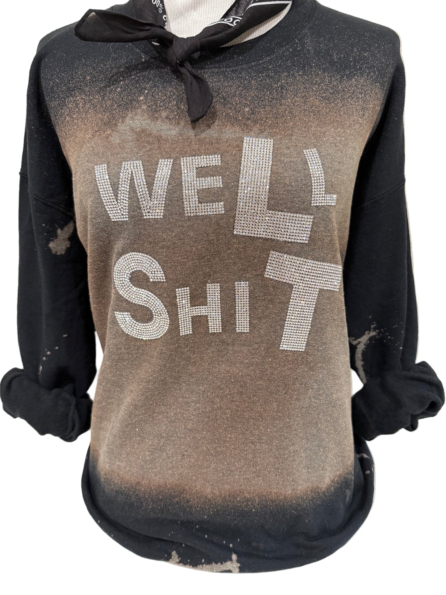 Blingy Well Shit on Sports Bleached Black (Crew OR Sweatshirt)