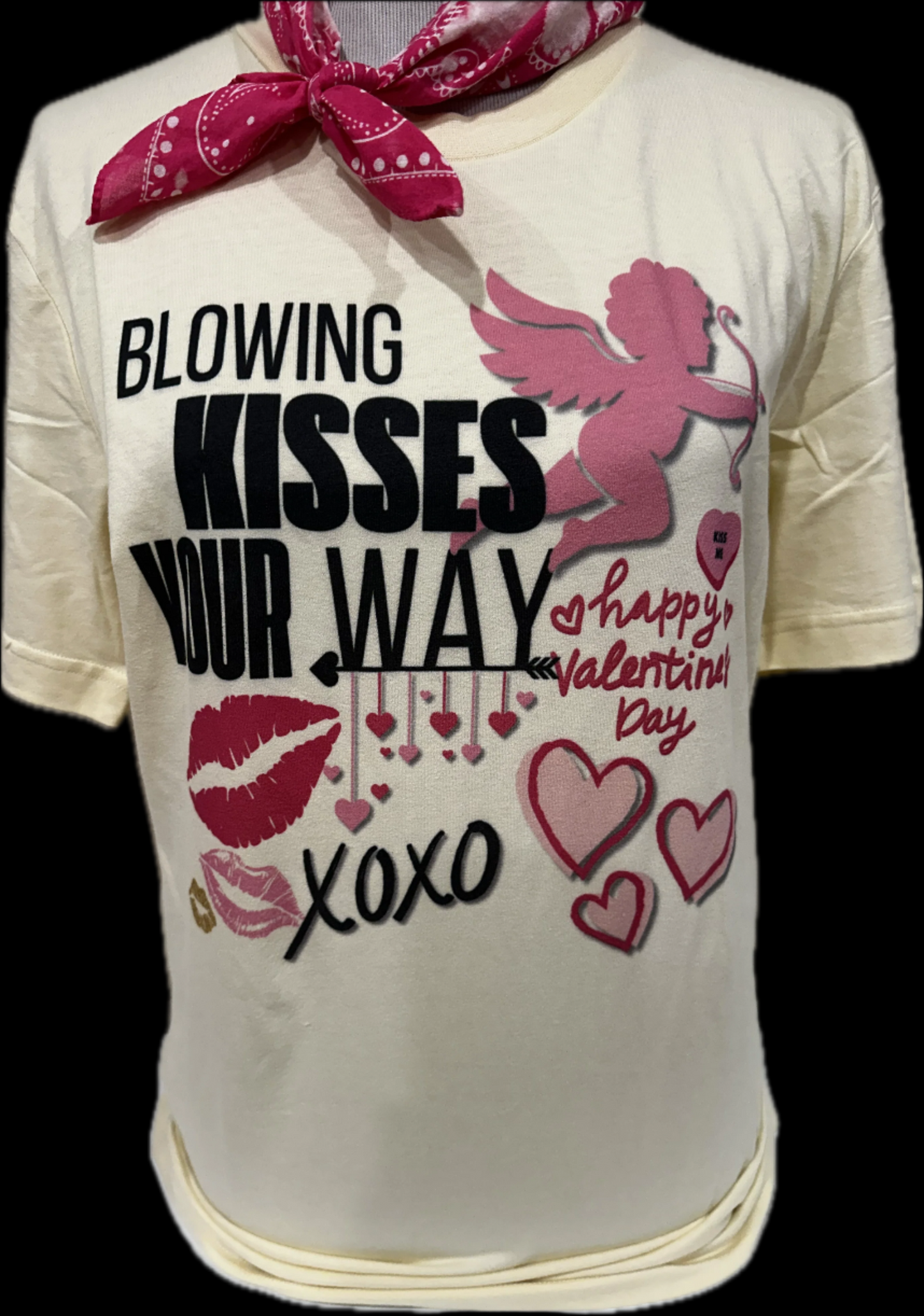 Blowing Kisses Your Way on (White or Natural) Crew