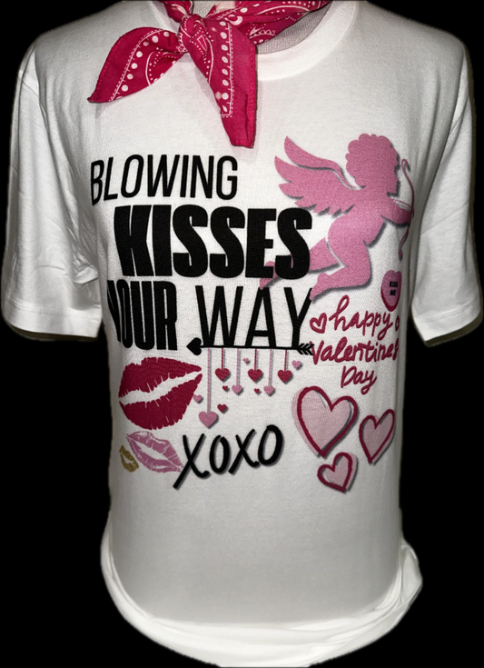 Blowing Kisses Your Way on (White or Natural) Crew