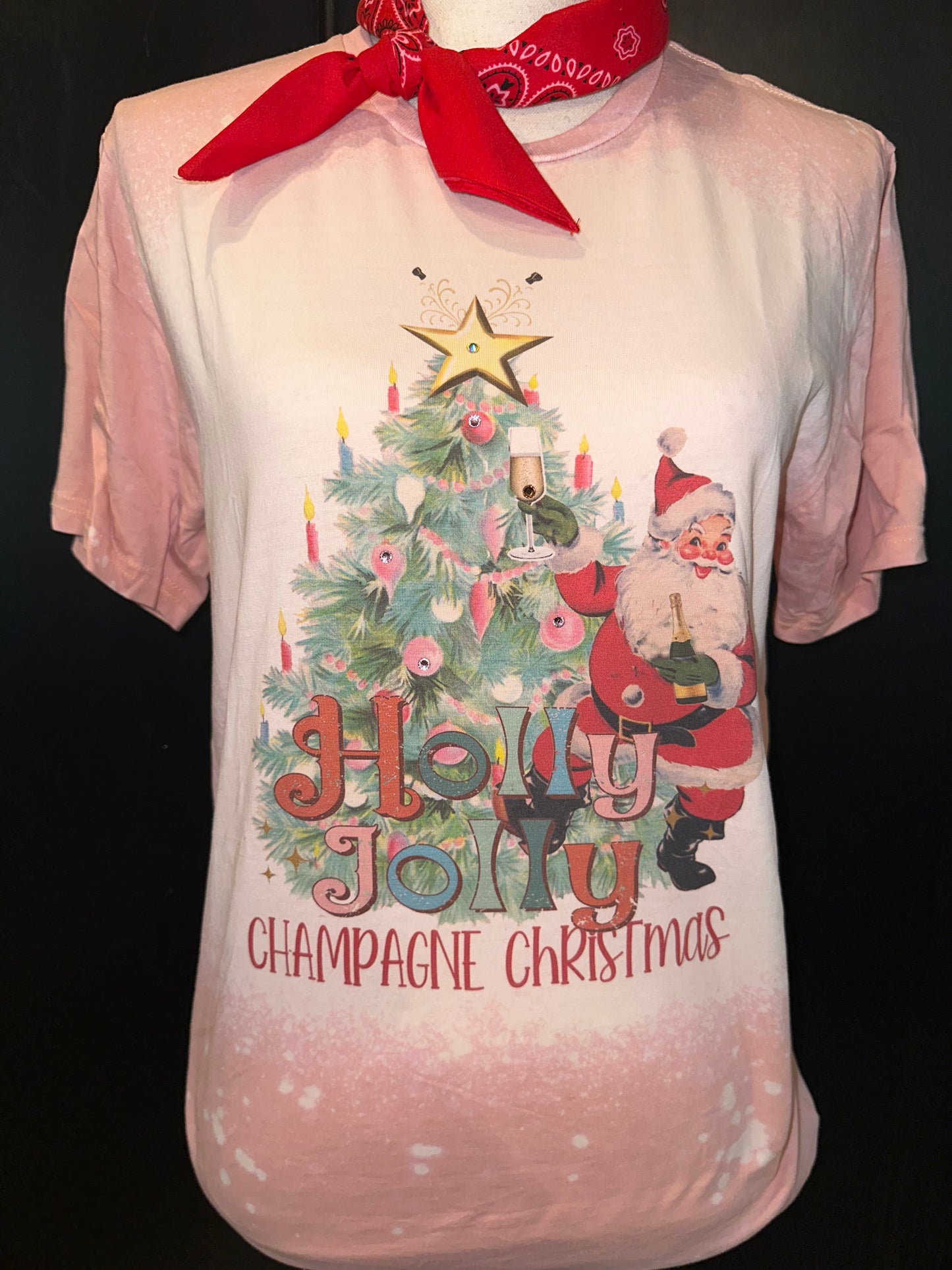 Champagne Christmas on (White OR SB Powder Pink) Crew