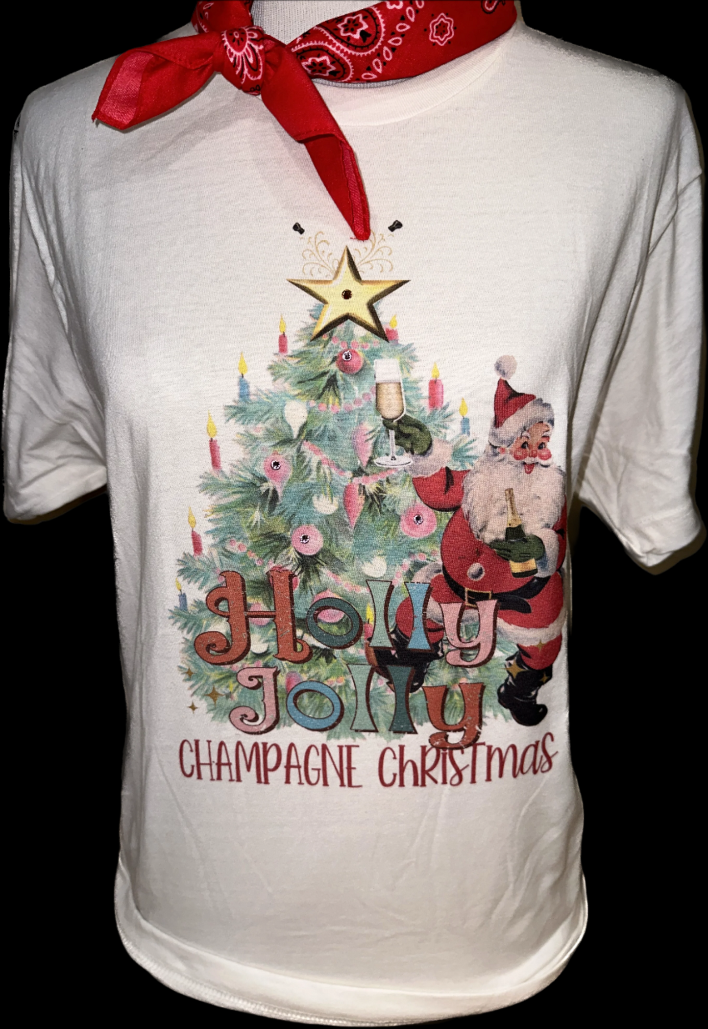 Champagne Christmas on (White OR SB Powder Pink) Crew