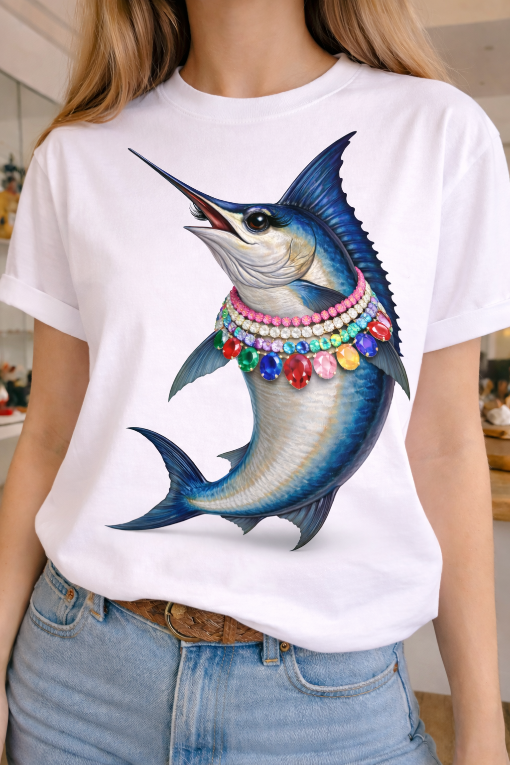 Jeweled Collar Tarpon on White Crew