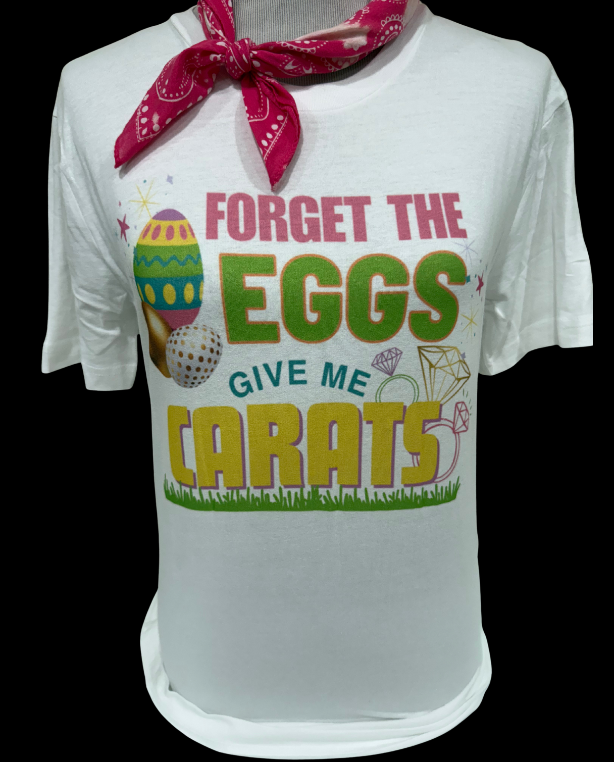 Colorful Give Me Carats on White Crew