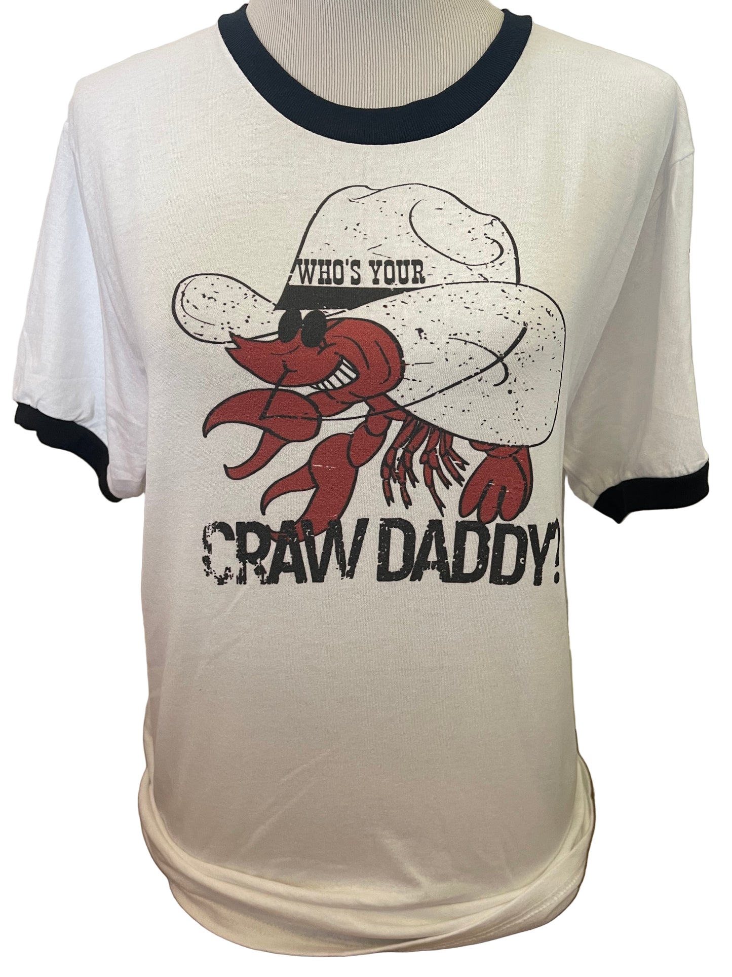 Who's Your Craw Daddy on Sports Bleached Red Crew OR Ringer