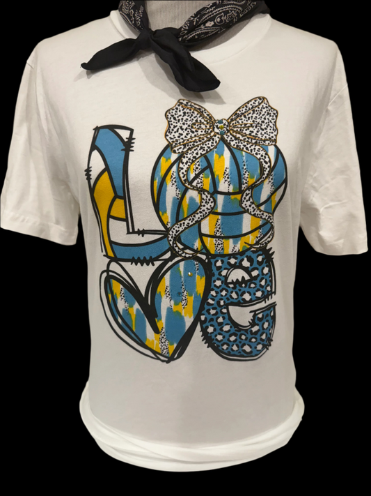 Customizable Love Volleyball on (White OR Patch Black) Crew