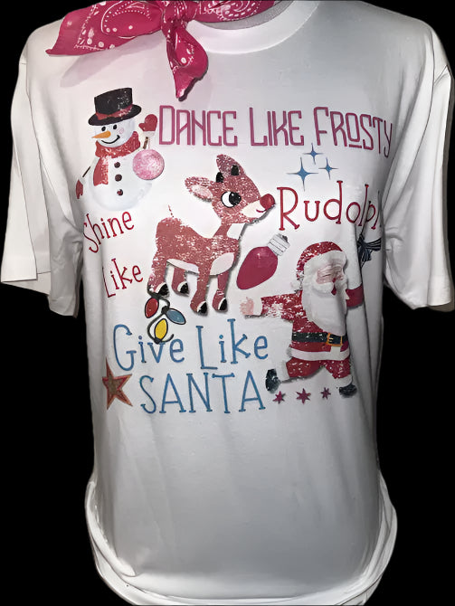 Dance Like Frosty on (Patch Heliconia Sweatshirt) OR (SB Hth Red OR White Crew)