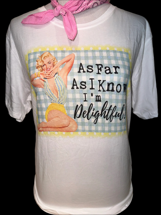 I'm Delightful on (White OR Peach) Crew
