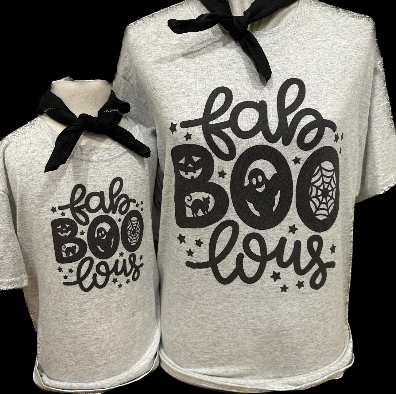 FabBOOlous (Mama or Mini) on Heather Grey (Adult or Youth) Crew