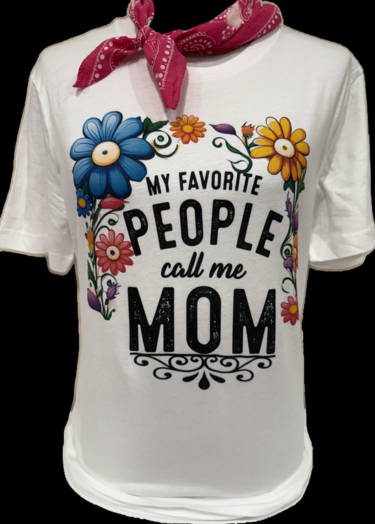 Favorite People Call Me Mom on (White or Patch Lavender) Crew