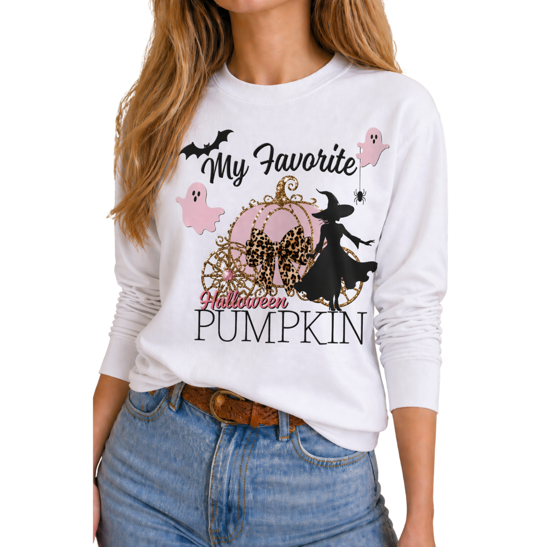 My Favorite Halloween Pumpkin White Crew & Long Sleeve