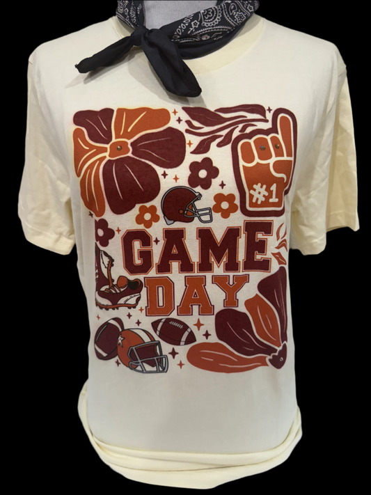 Customizable Groovy Football Game Day on Natural Crew