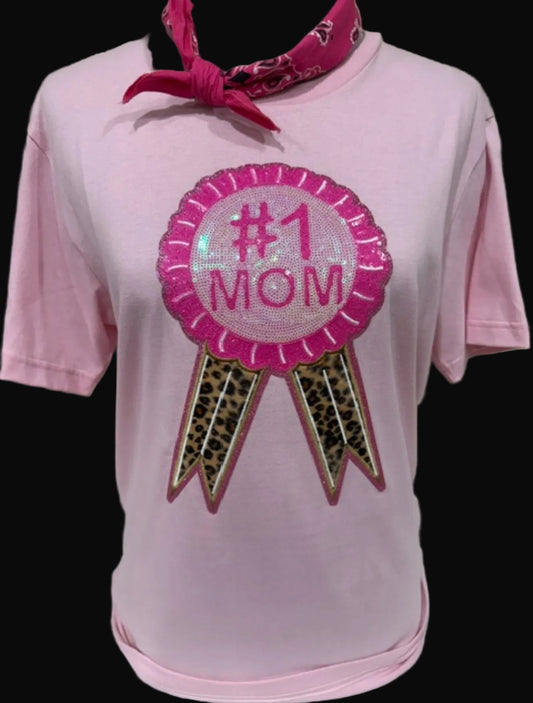 Deal of the Month - #1 Mom Sequin Patch Tee