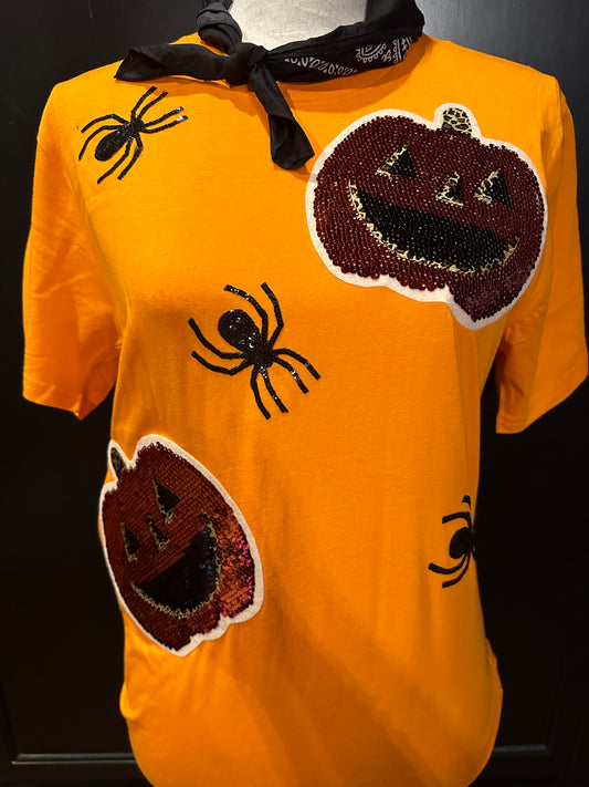 Sequin Spider and Pumpkin on CC Orange Crew