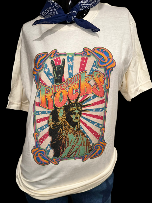 Freedom Rocks on White Crew